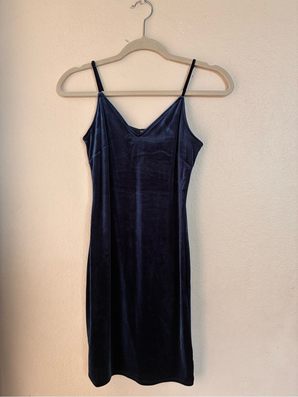 Ambiance Navy Velvet Slip Midi Dress